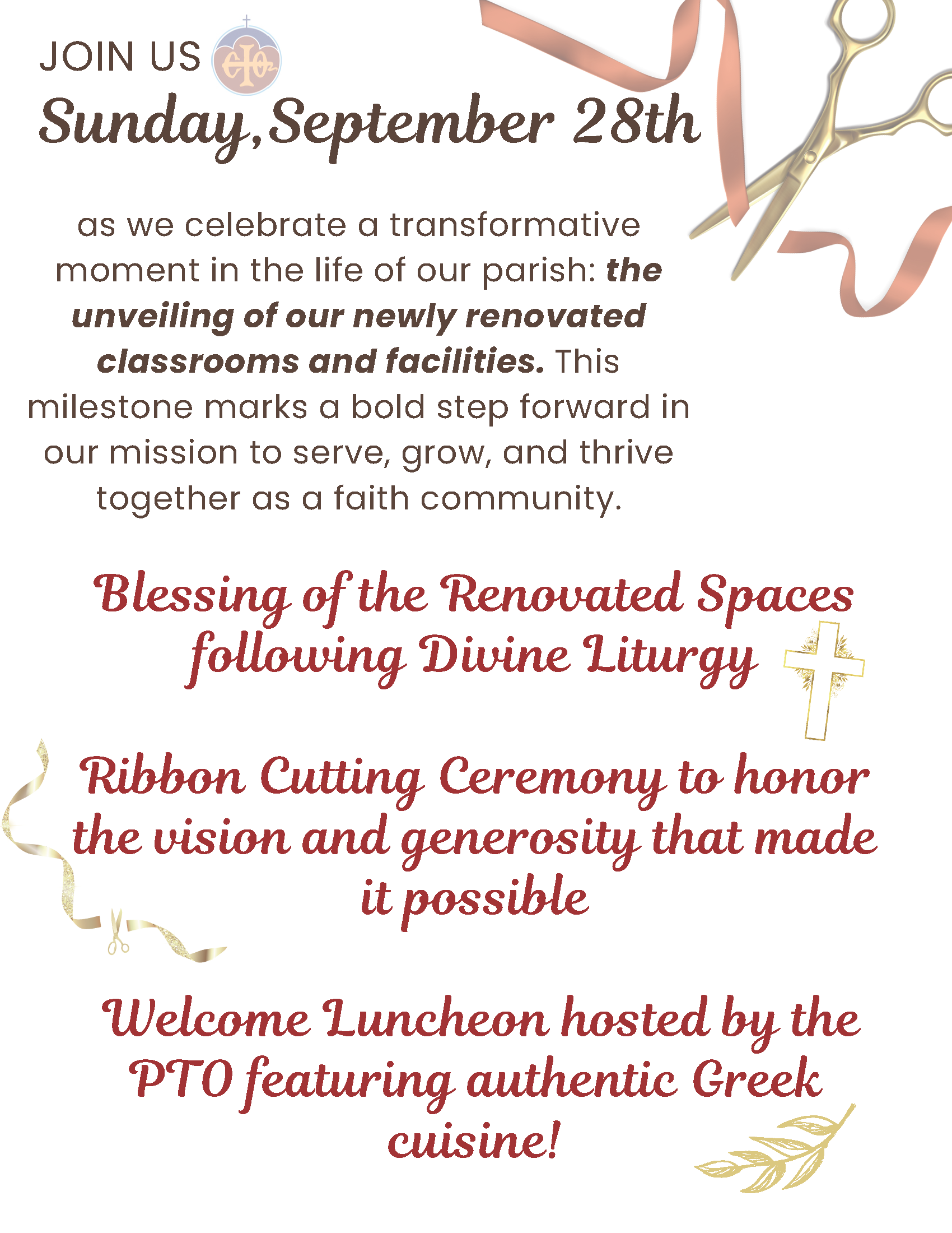 Start of Sunday School and Blessing of the Renovated Spaces